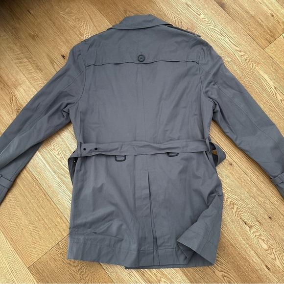 SELECTED GREY TRENCH COAT JACKET - M - Picture 12 of 14